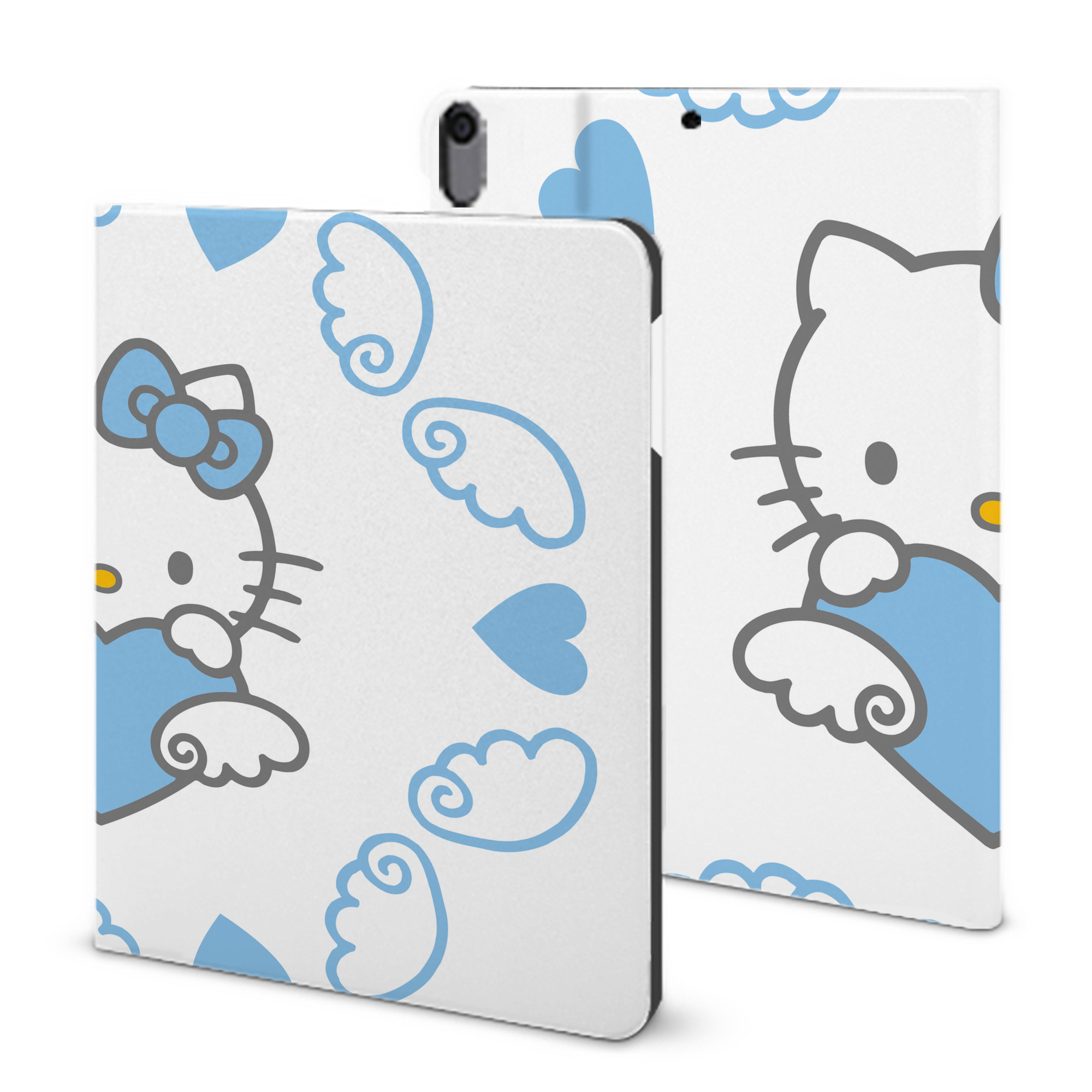 （画像用） Hello Kitty ハローキティ IPad ケース ブック型 PUレザー TPU 耐衝撃 軽量 薄型 ペン収納なし 全面保護 IPad 各モデル対応